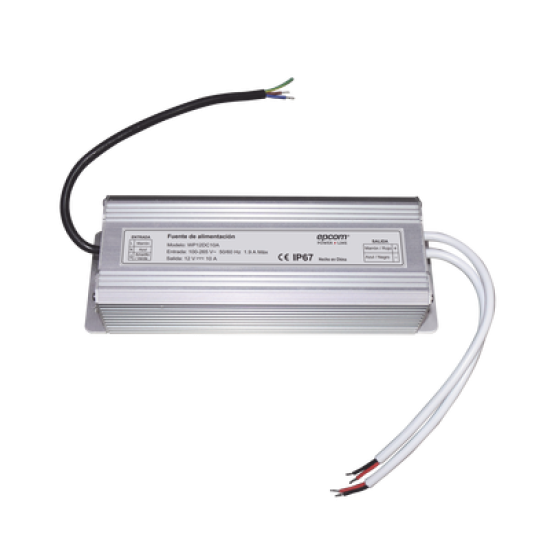 Fuente 12 V / 10 Amperes / Waterproof / Intemperie grado IP67
