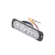 Luz Auxiliar de 6 LED, Ambar, Bisel Negro, Lente Transparente