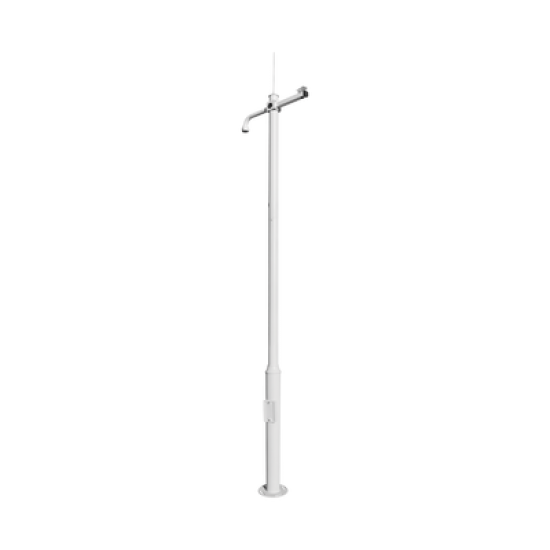Poste Seccionado de 3 Metros / Especializado para la Instalación de Videovigilancia / Incluye Base de Cimentación y Brazo para Cámara PTZ / Color Negro