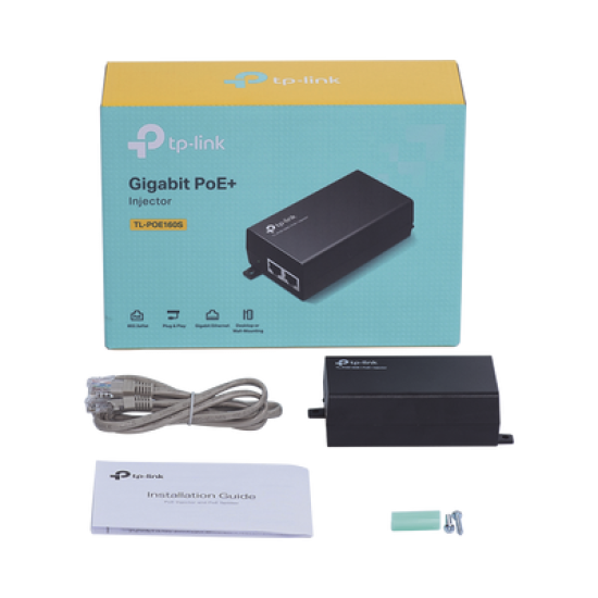 Inyector PoE+ (30W) / Gigabit 802.3 af/at / 2 puertos 10/100/1000 Mbps / Plug and Play / Fuente alimientación Integrada