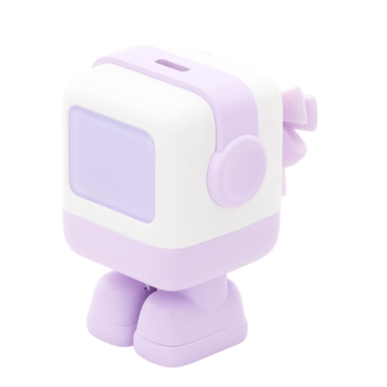 Cargador Mini GaNRobot 30W serie Nexode | 1 USB-C de Carga Rápida | Tecnología GaN II | Multiprotocolo PD/QC/SCP/FCA | Carga Inteligente | Pantalla LED | Zapato Magnético Extraíble | Thermal Guard | Color Lila.