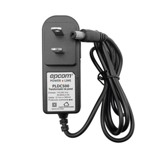 Adaptador de Pared de 12 Vcc @ 500 mA / Uso en Interior / Múltiples Usos