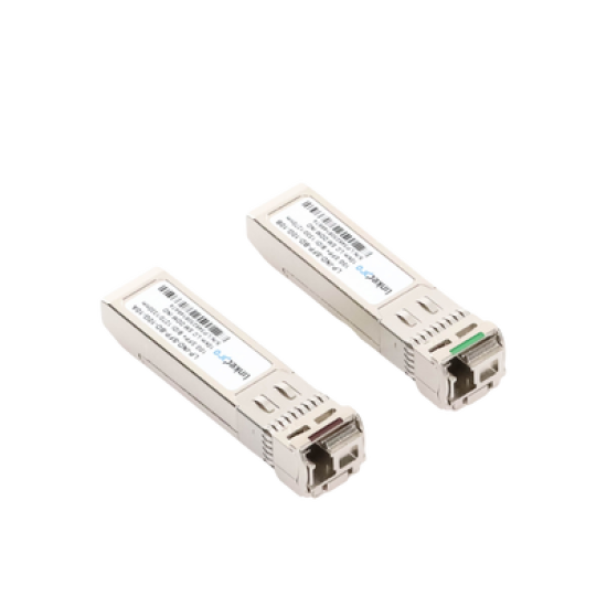 Transceptores Ópticos Industriales Bidireccionales SFP+ (Mini-Gbic) / Monomodo 1270 & 1330 nm / 10 Gbps / 10GBASE / Conector LC/UPC Simplex / DDM / Hasta 10 km / 2 Piezas