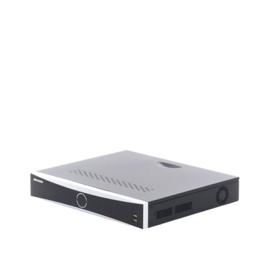 NVR 12 Megapixel (4K) / 16 canales IP / 16 Puertos PoE+ / AcuSense (Evita Falsas Alarmas) / Reconocimiento Facial / 4 Bahías de Disco Duro / Switch PoE 300 mts  / HDMI en 4K / Alarmas I/O