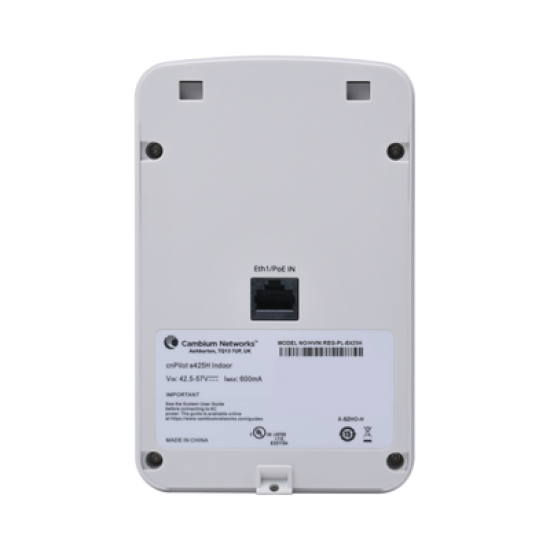 Access Point WiFi cnPilot e425H Indoor Wall Plate, doble banda, Wave 2, antena beamforming, 2 puertos de salida (1x PoE Gigabit y 1x Ethernet Gigabit)