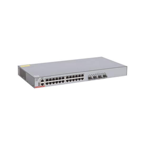 Switch Administrable Capa 3 con 24 puertos Gigabit + 4 SFP+ para fibra 10Gb, gestión gratuita desde la nube.