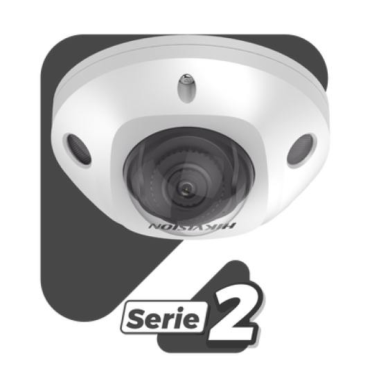 Mini Domo IP 4 Megapixel / Lente 2.8 mm / Micrófono Integrado / 30 mts IR EXIR / Exterior IP67 / IK8 /  WDR 120 dB / PoE / ACUSENSE (Evita Falsas Alarmas) / Entrada y Salida de Audio y Alarma / MicroSD / ONVIF / ACUSEARCH
