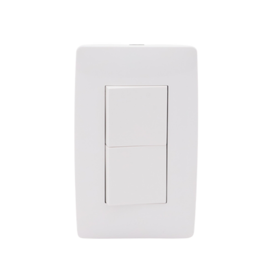 Apagador Dúplex de 10 A/ 127 V CA ~ 60 Hz /  1 1/2 Módulos / Color Blanco.