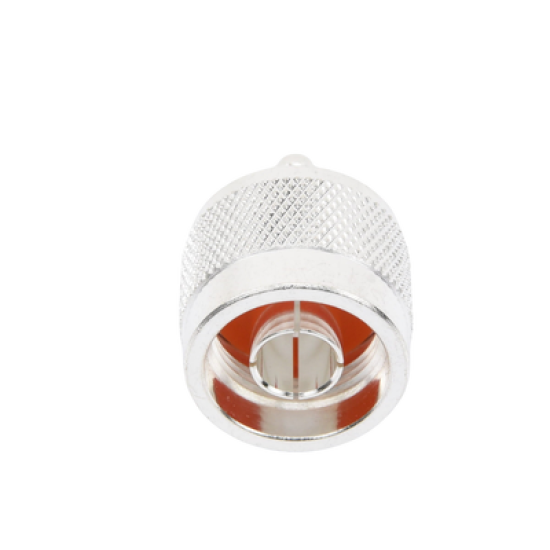 Conector Coaxial N Macho de Anillo Plegable para Cable RG-142/U, Plata/ Oro/ Teflón.