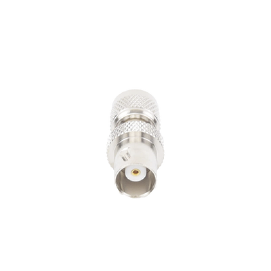 Adaptador en Línea, de Conector Mini UHF Macho a BNC Hembra, Níquel/ Oro/ Teflón.
