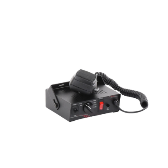 Sirena Vehicular de 100W de Potencia, Con Switch Giratorio de 6 posiciones y Micrófono Integrado de Uso Rudo