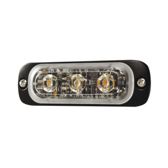 Luz Auxiliar de 3 LED, Roja, SAE, 12-24 Vcd, Lente transparente