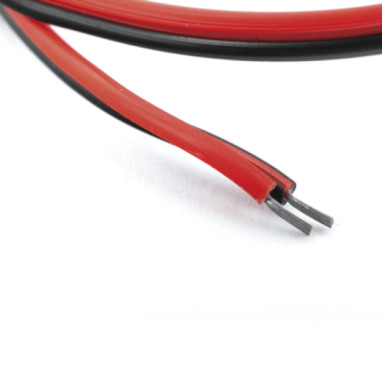 Cable con CONECTOR MACHO (Pigtail) / Alimentación para Vcc con Puntas Libres / POLARIZADO / Largo 22cm / CALIBRE 22AWG.