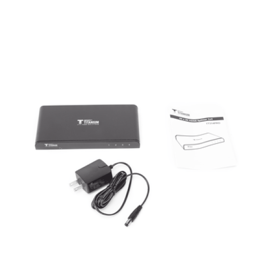 Divisor (Splitter) HDMI 4K de 1 Entrada a 4 Salidas (Simultaneas) / Soporta 4K×2K / Soporta hasta 4 equipos con conexión en Cascada / HDMI 3D  / HDR / HDMI 1.4 /  HDCP 1.4  / Audio PCM / Longitud del cable de entrada ≤30m y salida ≤25m.
