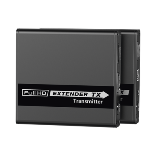 Kit Extensor HDMI para distancias de 70 metros / Soporta resoluciones 720 y 1080P @ 60 Hz / Cat 6, 6a y 7 / Cero Latencia / Uso 24/7 / HDR10 / Salida Loop /  Configuración EDID / Soporta control remoto del equipo fuente / Salida de audio de 3.5mm