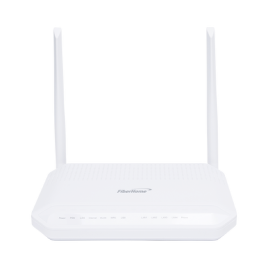 ONU GPON WiFi 2.4/5 GHz MIMO 2x2, 4 puertos Gigabit + 1 POTS + USB, conector SC/UPC