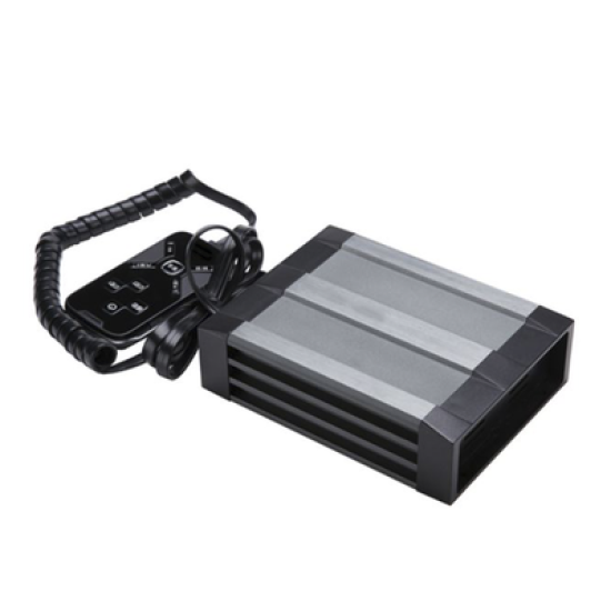 Sirena Vehicular de 100W de Potencia, Con Controlador Unimando Para Tonos, 2 Salidas Auxiliares y Microfono