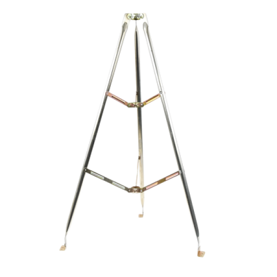 Montaje de tripie para exterior, altura total del tripie 1.52 m. Compatible con mástiles de hasta 3 m de largo 1  1/4 a 2