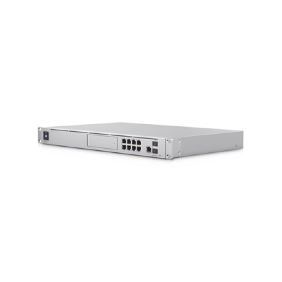 UniFi OS Console: Dream Machine Special Edition, 8 puertos LAN RJ45 con POE, 1 LAN SFP+, 1 WAN 2.5G RJ45  y 1 WAN SFP+, 128 GB de memoria interna. Todas las aplicaciones UniFi integradas