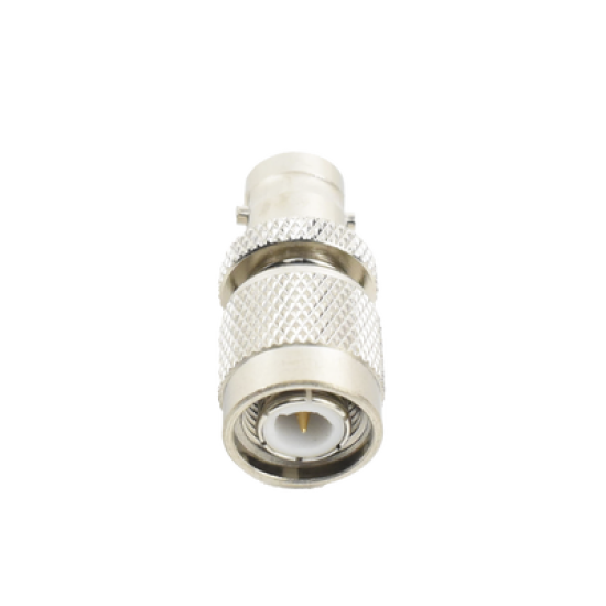 Adaptador en Línea, de Conector TNC Macho a BNC Hembra, Níquel /Oro /Teflón.