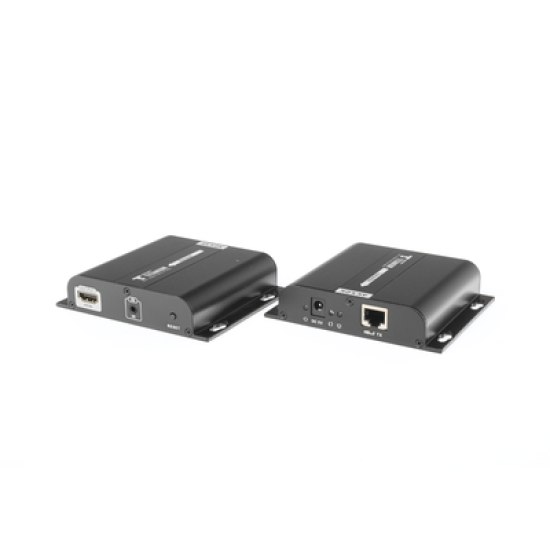 Kit Extensor HDMI para distancias de 120 metros / Resolución 4K @ 30Hz / Cat 5e/6 / Soporta conexión Uno a Uno y Uno a Muchos / Hasta 253 Rx / HDbitT / Soporta control remoto del equipo fuente.