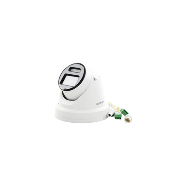 Turret IP 8 Megapixel / Imagen a color 24/7 / Lente 2.8 mm / Micrófono Integrado /Luz Blanca 40 mts / Exterior IP67 / Micrófono Integrado / WDR 130 dB / Entrada y salida de Audio y Alarma / Onvif / MicroSD