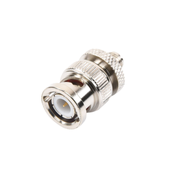 Adaptador en Línea de Conector SMA Hembra a BNC Macho, Níquel/ Oro/ Teflón.
