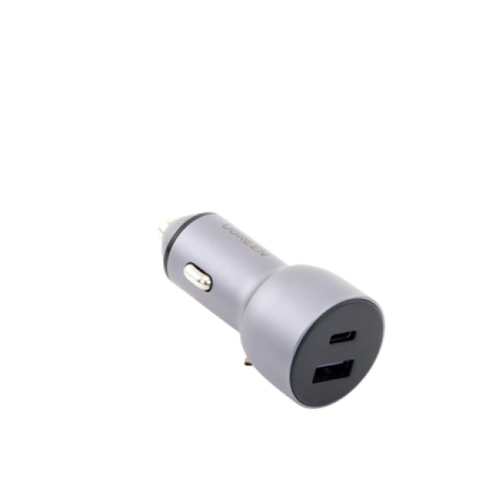 Cargador de Auto 42.5W | Puerto USB-A y USB-C | Carga Rápida | Compatible con Vehículos de 12 y 24 VCD | PD3.0 + QC3.0 | Chip Inteligente | Diseño Compacto  Mayor Eficiencia Energética | Caja de Aluminio.
