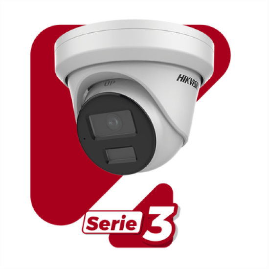 Turret IP 4 Megapixel / Lente 2.8 mm / 40 mts IR / Exterior IP67 / DARKFIGHTER / Audio y Alarma I/O / PoE / ONVIF / Micro SD / 4 Analíticos: AcuSense, Deteccion Facial, Conteo de Personas por Cruce y Zona