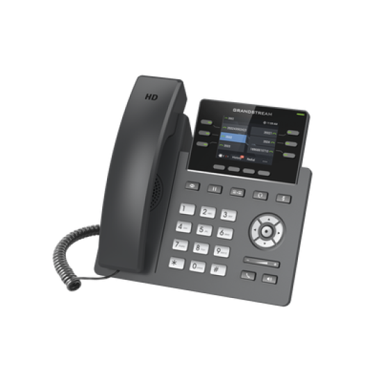 Teléfono IP Grado Operador, 3 líneas SIP con 6 cuentas, puertos Gigabit,PoE,  pantalla a color 2.4