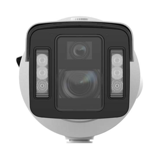 [TandemVu] Bala IP Dual 4 Megapixel (2 Lentes) / Lente Fijo (4 mm / ColorVu) y Lente Mot. (5 a 20 mm / DarkFighter X) / Luz Dual (IR y Luz Blanca) / IP67 / IK10 / Reconocimiento Facial / ACUSENSE / WDR 140 dB / DeepinView / Búsqueda por Atributos