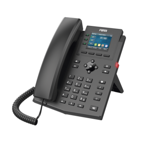 Teléfono IP Wi-Fi empresarial para 4 líneas SIP con pantalla LCD de 2.4 pulgadas a color, Opus y conferencia de 3 vías, PoE.
