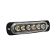 Luz Auxiliar de 6 LED, Ambar, Bisel Negro, Lente Transparente