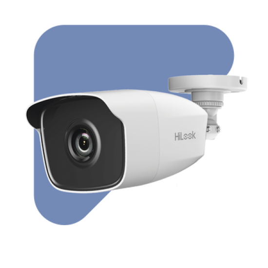 Bala TURBOHD 2 Megapíxeles (1080p) / Gran Angular 103º / Lente 2.8 mm / METAL / IR EXIR Inteligente 40 mts / Exterior IP66 / TVI-AHD-CVI-CVBS / dWDR