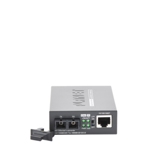 Convertidor de medios 1000 Mbps UTP/fibra óptica Mono-Modo hasta 20 Km, conector SC