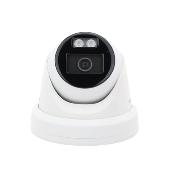 [Dual Light + ColorVu] Turret IP 8 Megapixel / Lente 2.8 mm / 40 mts IR + 40 mts Luz Blanca /  Microfono Integrado / Exterior IP67 /   WDR 130 dB / Videoanaliticos (Filtro de Falsas Alarmas) / Captura Facial / ACUSEARCH