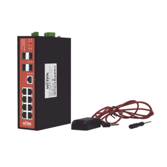 Switch Industrial 8 puertos / Administrable PoE / Puerto 1-2 PoE 24V/48V /  Puertos 3-8 puertos 802.3 af/at/bt / Presupuesto máx 240 W