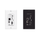 Placa de pared con Switcher y Transmisor HDBaseT con entradas HDMI y USB-C con concentrador USB para integración de AV