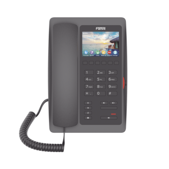 (H5W Color Negro)Teléfono IP WiFi para Hotelería, profesional de gama alta con pantalla LCD de 3.5 pulgadas a color, 6 teclas programables para servicio rápido (Hotline) PoE 