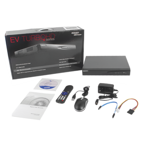 DVR 2 Megapixel / 4 Canales TURBOHD + 1 Canal IP / 1 Bahía de Disco Duro / H.264+ / 1 Canal de Audio / Vídeoanálisis