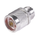 Adaptador en Línea, de Conector N Macho a UHF Hembra (SO-239), Plata/ Oro/ Teflón.