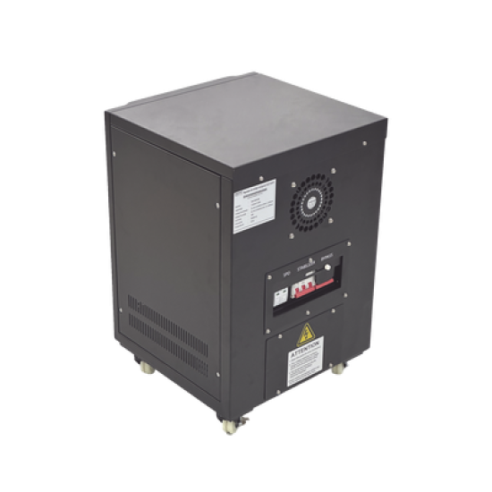 Regulador de Voltaje Industrial Bifásico 7.5 kVA/7.5 kW 220 V / Entrada 176-264 V Vca / Salida 215.6-224.4 Vca