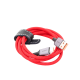 Cable USB-A a USB-C | 1 Metro | Carga Rápida QC 4.0/3.0/2.0 | FPC | AFC | Protección Integrada |  480 Mbps | Caja de Aluminio | Nylon Trenzado | Color Rojo | Ampliamente Sugerido para Carga Rápida HUAWEI.
