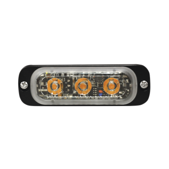 Luz Auxiliar de 3 LED, Roja, SAE, 12-24 Vcd, Lente transparente