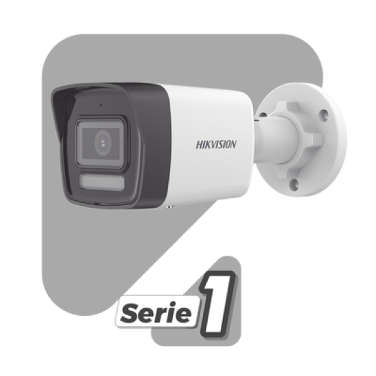 Bala IP 2 Megapixel / Lente 2.8 mm / Dual Light (30 mts IR + 30 mts Luz Blanca) / Micrófono Integrado / ACUSENSE Lite / Exterior IP67 / H.265+ / PoE / ONVIF 