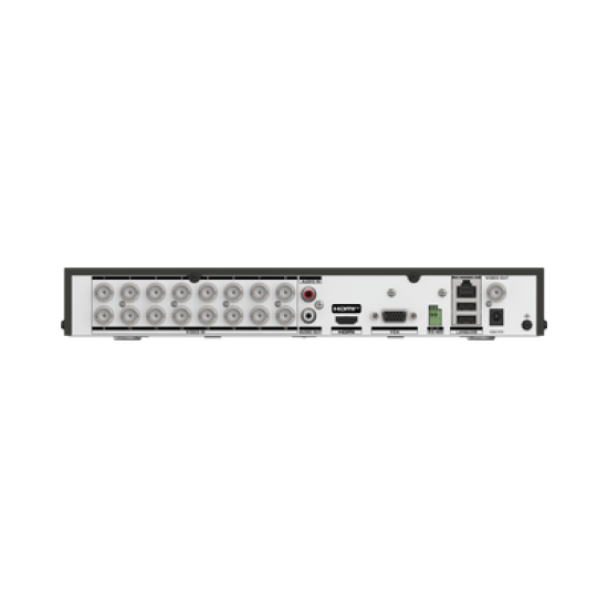 DVR 16 Canales TURBOHD + 8 Canales IP / 5 Megapixel Lite - 3K Lite / Audio Bidireccional por Coaxitron / Reconocimiento Facial / ACUSENSE (Evista falsas alarmas) / 1 Bahía de Disco Duro / Salida de Video en Full HD