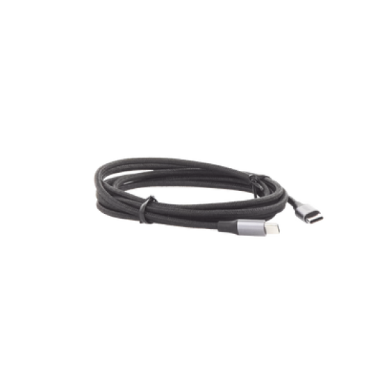 Cable USB-C a USB-C | 2 Metros | Transferencia de datos de 480 Mbps | Carga Rápida de hasta 60W | QC 4.0/3.0/2.0 | PD3.0 | FPC | AFC | Protección Integrada | Caja de Aluminio | Nylon Trenzado | Color Negro.