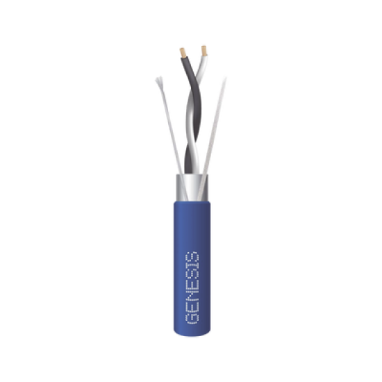 Bobina de 305 Metros de Cable BLINDADO / 2 x 22 AWG / Uso INTERIOR / Azul / Tipo CMP-CL3P, FPLP, FT6 / UL de COMUNICACIÓN de datos 