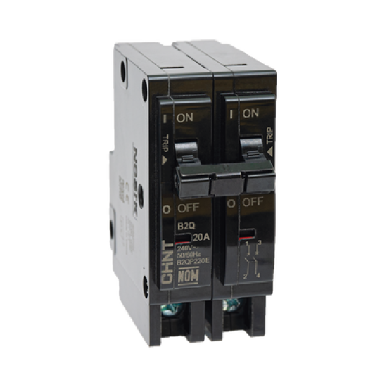Interruptor Termomagnético Enchufable, Serie: B2Q, 2P, 15A, 240V  (SKU:1002278)