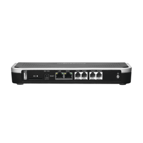 Conmutador IP-PBX de 2 puertos FXO + 2 FXS, 30 llamadas concurrentes, 500 usuarios y doble puerto Gigabit
